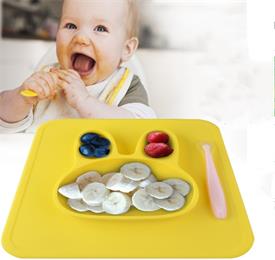 Still worried about baby striking down dining dishes? Silicone placemat plate solves the problem!