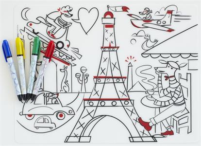 USSE kids mark-mat coloring silicone baby placemat, a beautiful city.