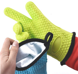 Silicone oven mitts are thick and sturdy but still easy to work with on your hands.