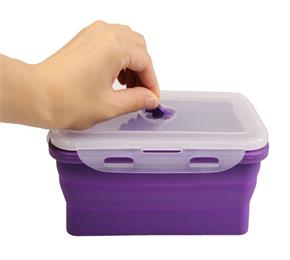 Superior quality& thoughtful design combined 3-compartments silicone lunch box.