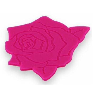 silicone cup mat with beautiful rose