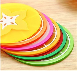 creative fruit shape silicone cup mat