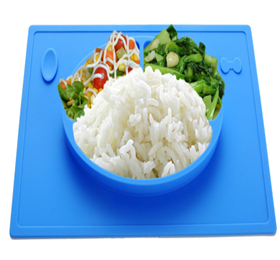 silicone kids placemat food plate 3 compartments