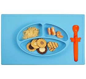 silicone placemat 3 compartments plate for kids