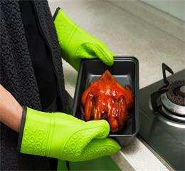 fda approved silicone grilling gloves with inner cotton layer