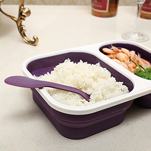 3 compartment silicone  folding lunch box